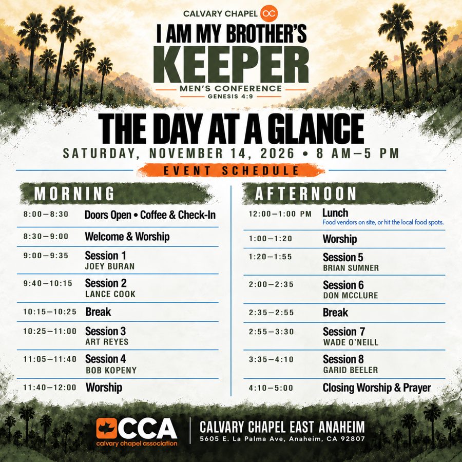 Square social graphic with the day's schedule
